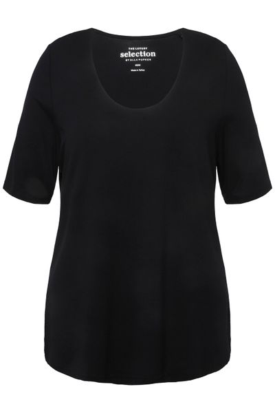 Ulla Popken T-Shirt T-Shirt vorne doppellagig günstig online kaufen