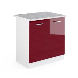 Vicco Spülenunterschrank R-Line, Rot Hochglanz/Weiß, 80 günstig online kaufen