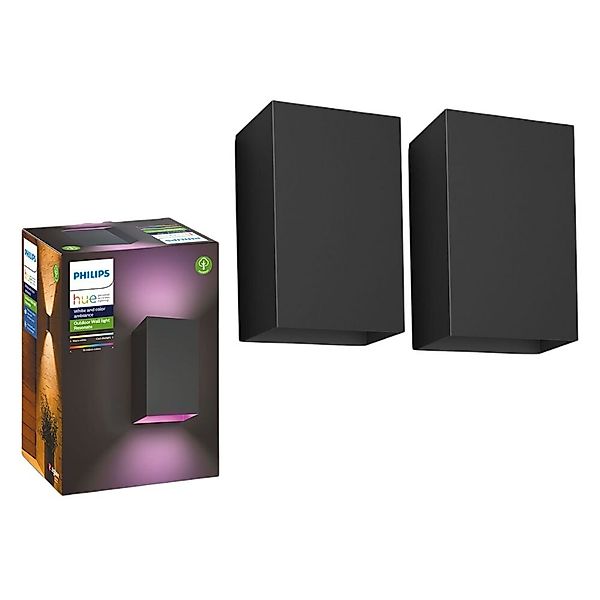 Philips Hue White & Color Ambiance Resonate - Wandleuchte, schwarz Doppelpa günstig online kaufen