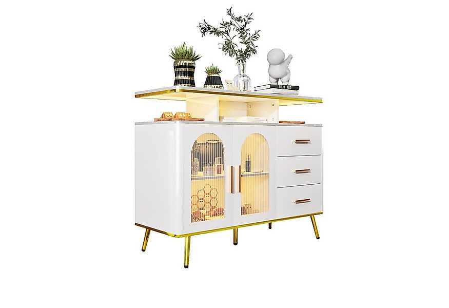TWSOUL Sideboard Küchenschrank Sideboard mit 3 Schubladen und 2 Türen, 100 günstig online kaufen