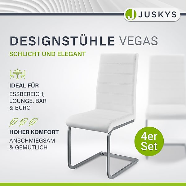 Juskys Freischwinger Vegas, hohe Rückenlehne, pflegeleicht, günstig online kaufen