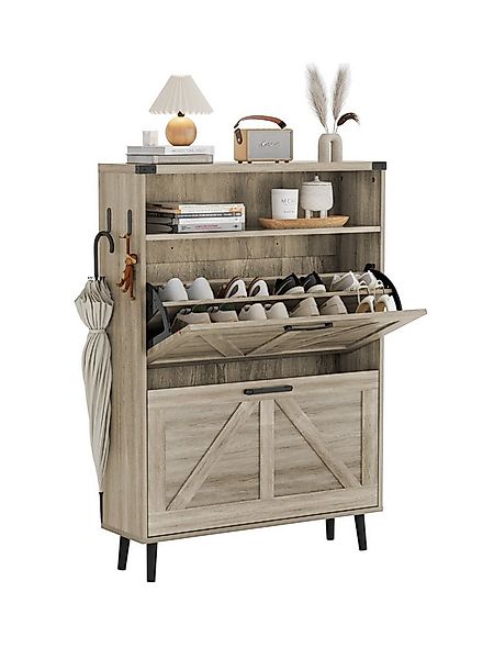 FiveWillowise Schuhschrank mit 2 Klappen, 4 Ablageflächen Schuhkommode mit günstig online kaufen