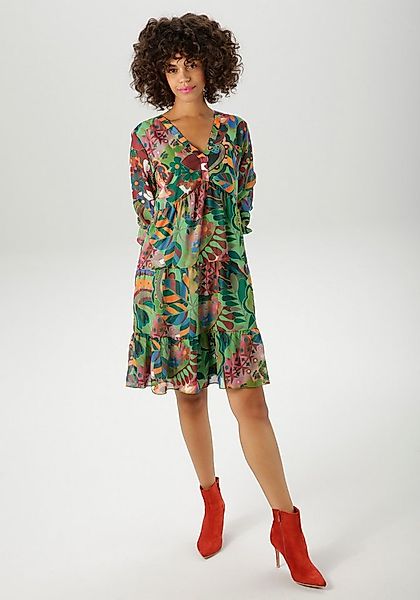 Aniston CASUAL Tunikakleid mit fantasievollem, grafischen Blumendruck günstig online kaufen