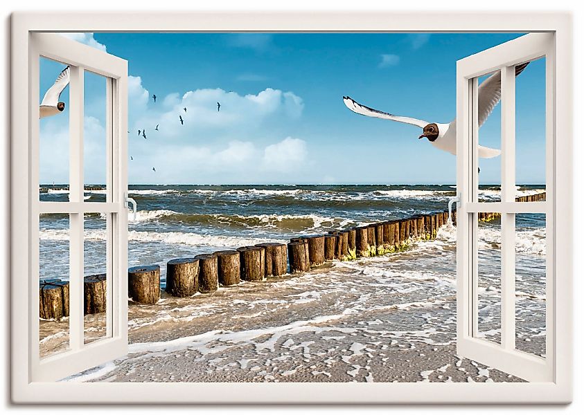 Artland Wandbild "Fensterblick - Ostsee", Fensterblick, (1 St.), als Leinwa günstig online kaufen