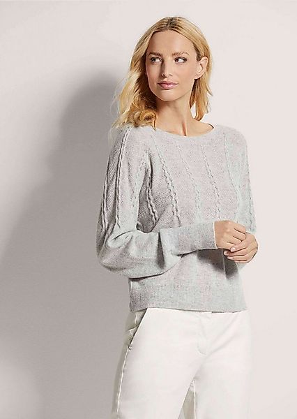 MADELEINE Strickpullover Rundhals-Pullover mit Zopfmuster günstig online kaufen