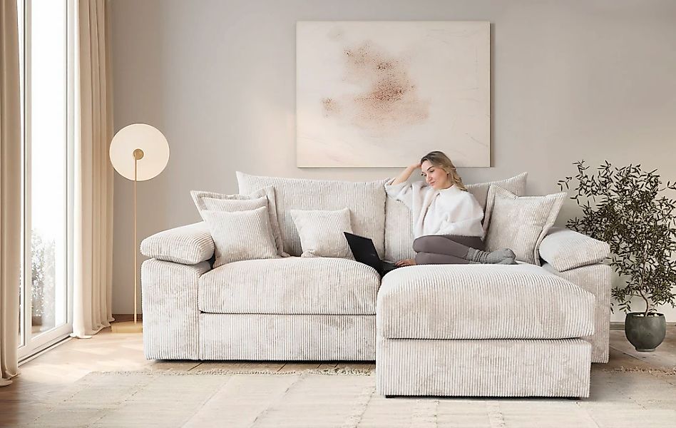 Home affaire Ecksofa "Soft&Cosy XL L-Form - Breite 246 cm", Mega-Sofa, Cord günstig online kaufen
