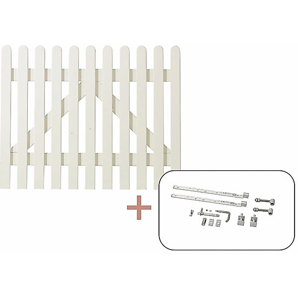 Einzeltor Retro Nadelholz Weiß 100 cm x 80 cm günstig online kaufen