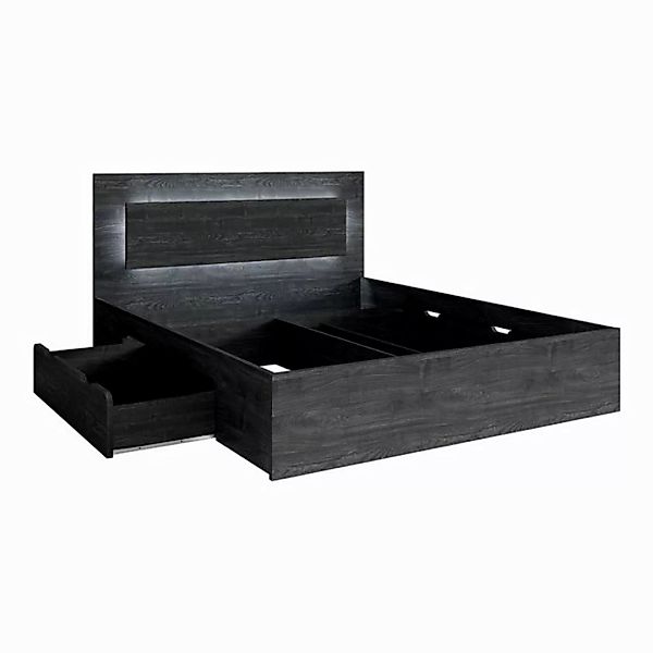 Lomadox Bettgestell TORTONA-166, Doppelbett 160x200cm, Esche, mit Schublade günstig online kaufen