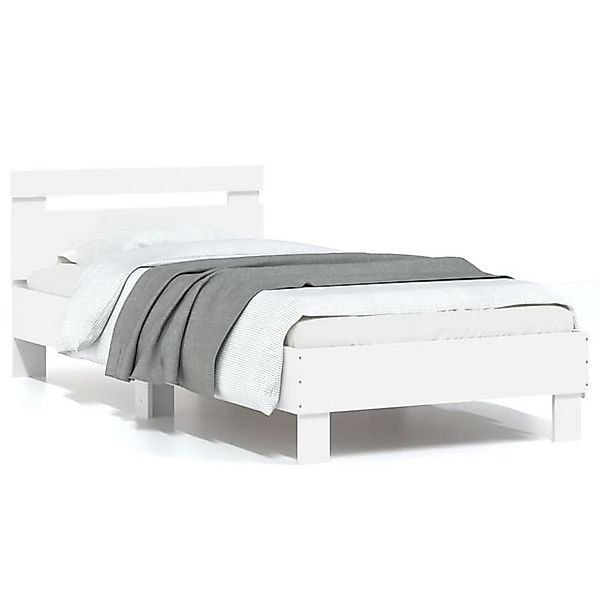 vidaXL Bettgestell, Bettrahmen mit Kopfteil Weiß 90x190 cm Holzwerkstoff günstig online kaufen