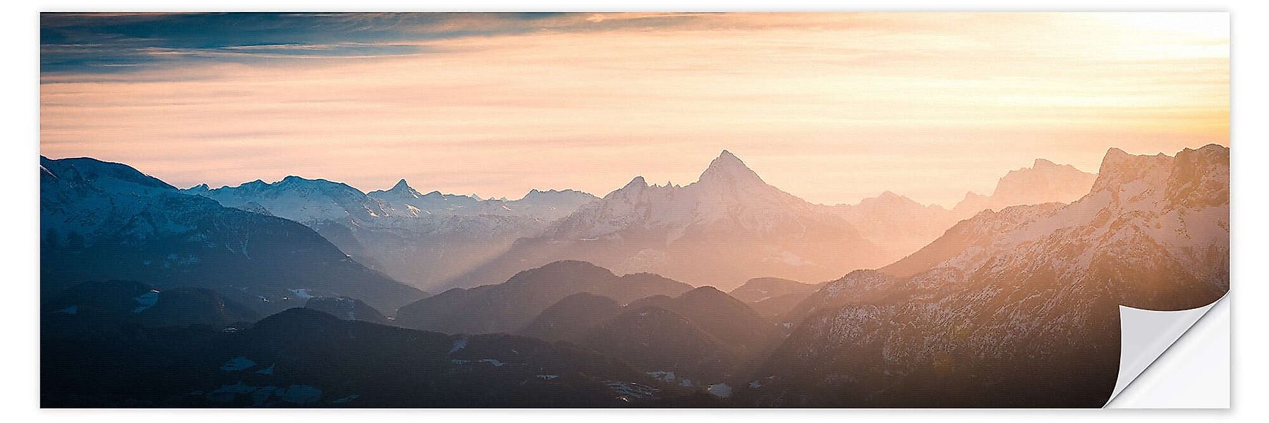 Posterlounge Wandbild Alpen Panorama mit Watzmann, günstig online kaufen