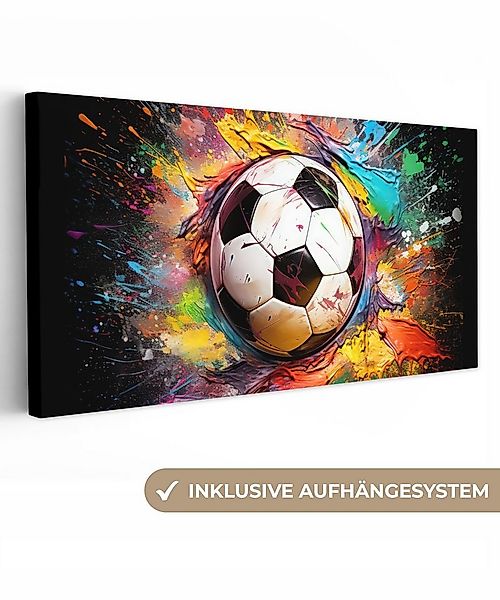 OneMillionCanvasses® Leinwandbild Panorama Fußball - Farbe - Farben - Schwa günstig online kaufen