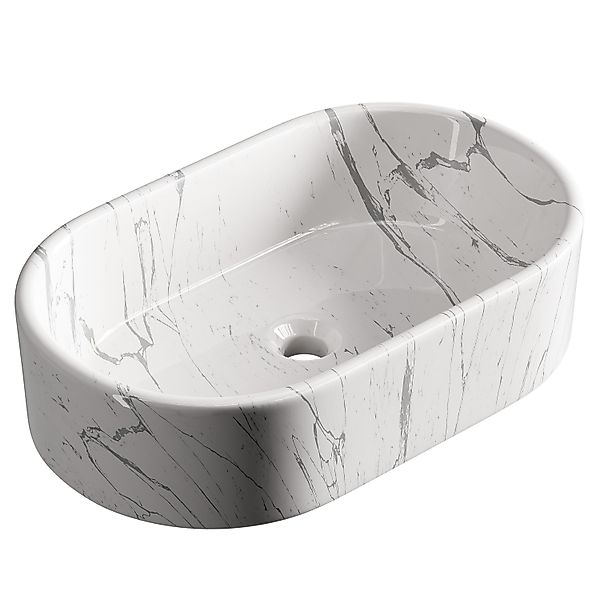 Planetmöbel Aufsatzwaschbecken Waschbecken 55cm (Badezimmer Waschbecken, günstig online kaufen