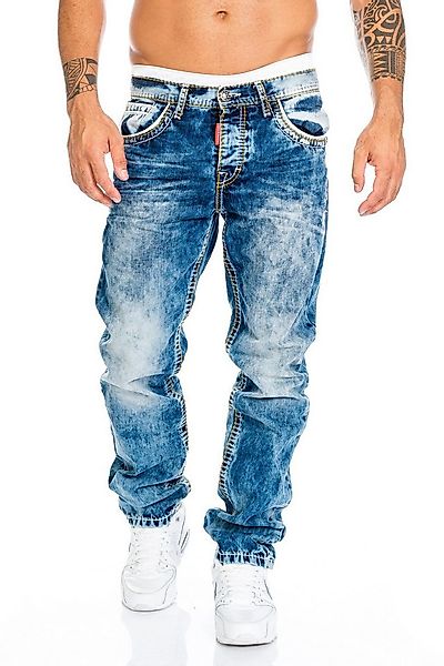 Cipo & Baxx Regular-fit-Jeans Jeans Hose mit dicken Nähten Stylische Design günstig online kaufen