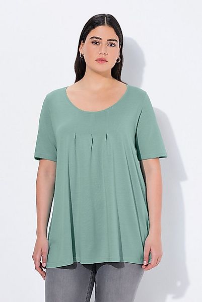 Ulla Popken T-Shirt T-Shirt Zierfalten A-Linie Rundhals Halbarm Modal günstig online kaufen