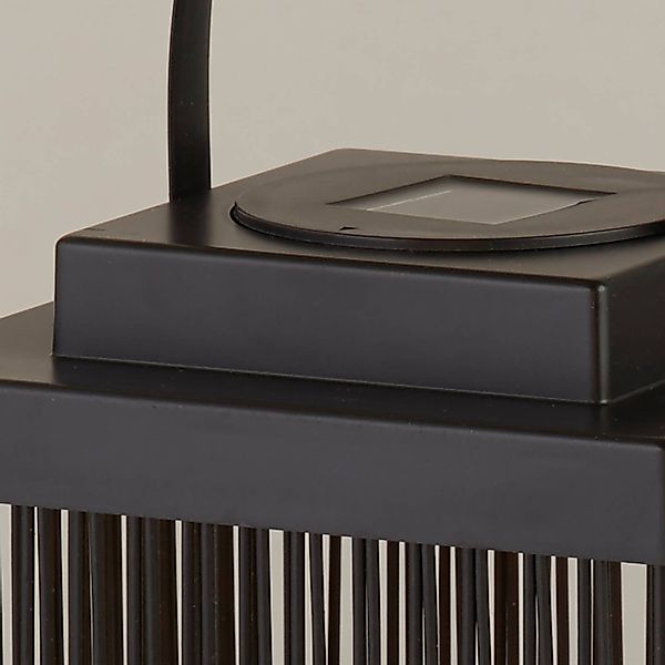 Solar-LED-Terrassenleuchte Sophelia, 26cm, schwarz, Rattan günstig online kaufen