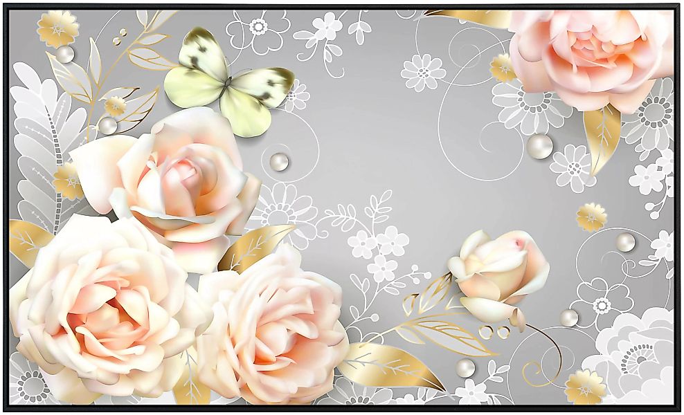 Papermoon Infrarotheizung »Blumen mit Schmetterling«, sehr angenehme Strahl günstig online kaufen