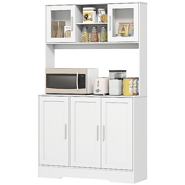 HOMCOM Küchenschrank Hochschrank mit Arbeitsplatte Buffetschrank mit Verste günstig online kaufen