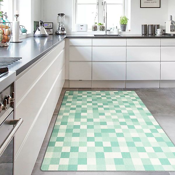 Teppich Geometrisches Muster Mosaik Mintgrün günstig online kaufen