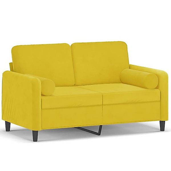 vidaXL Sofa, 2-Sitzer-Sofa mit Zierkissen Gelb 120 cm Samt günstig online kaufen