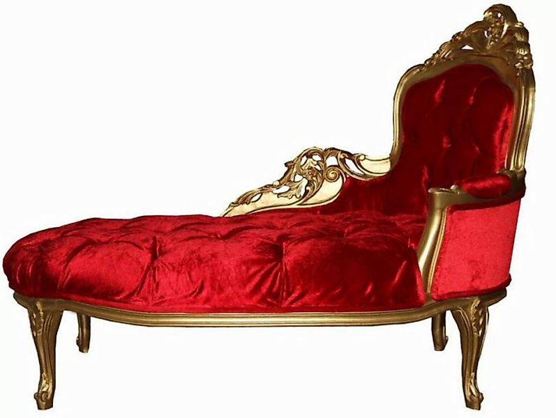 Casa Padrino Chaiselongue Barock Damen Chaiselongue Bordeaux/Gold B 125 cm günstig online kaufen