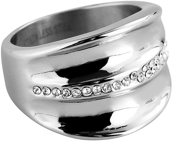 Adelia´s Fingerring Damen Ring aus Edelstahl mit Strass Steinchen, Perfekt günstig online kaufen