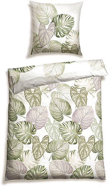 Schiesser Bettwäsche "Bretta aus weicher Baumwolle mit filigranem Palmwedel günstig online kaufen