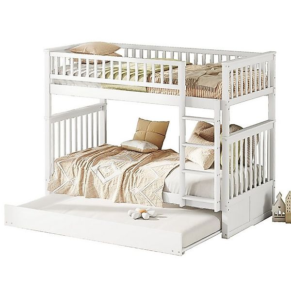OKWISH Etagenbett Kinderbetten Dreierbetten mit Ausziehbett Hohe Geländer S günstig online kaufen