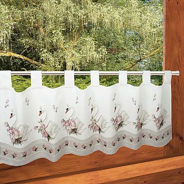 Delindo Lifestyle Scheibengardine »SCHWÄNE« Schlaufen 1 Stk. tlg. mit Schla günstig online kaufen