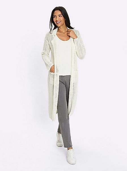 Sieh an! Strickjacke Strickmantel Langarm Ajour günstig online kaufen