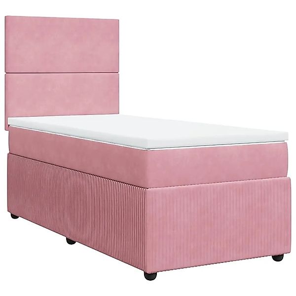 vidaXL Boxspringbett mit Matratze Rosa 90x200 cm Samt 3294537 günstig online kaufen