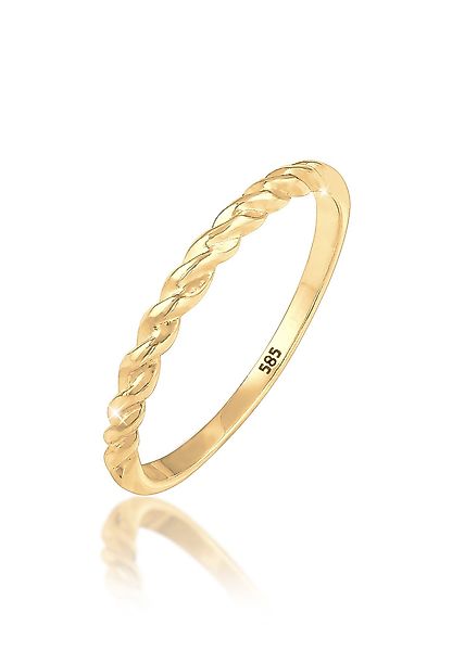Elli Premium Fingerring Bandring gedreht 585 günstig online kaufen