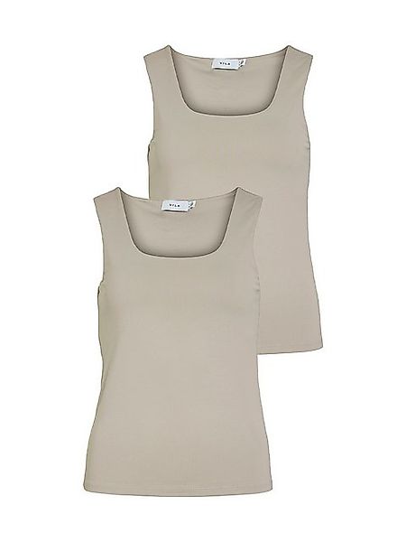 Vila Shirttop 2er-SET Tank Figurbetont (2-tlg) VIKENZA U-NECK S/L TANK TOP günstig online kaufen