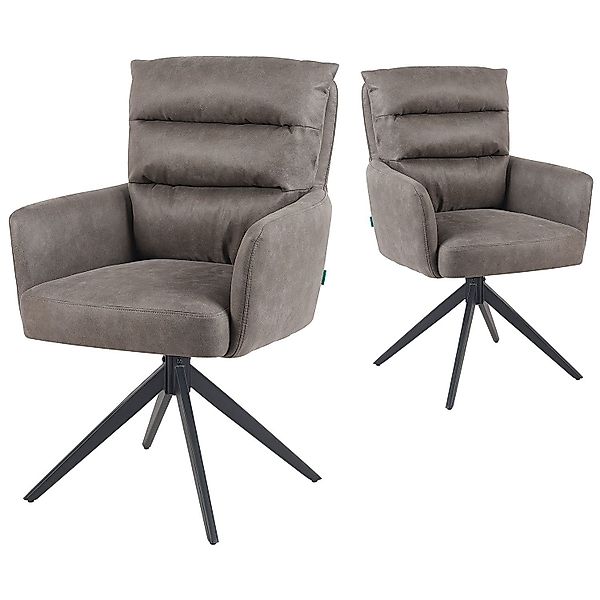 DUBI Möbel Drehstuhl Mika-Alva 2er-Set, Federkern, günstig online kaufen