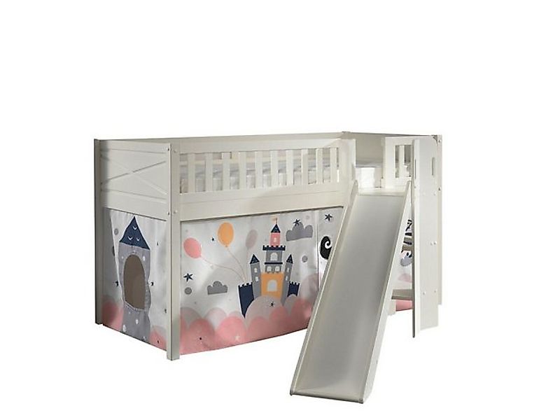 Vipack Hochbett "Scott, Spielbett, Kiefer massiv weiß lackiert, mit Rolllat günstig online kaufen