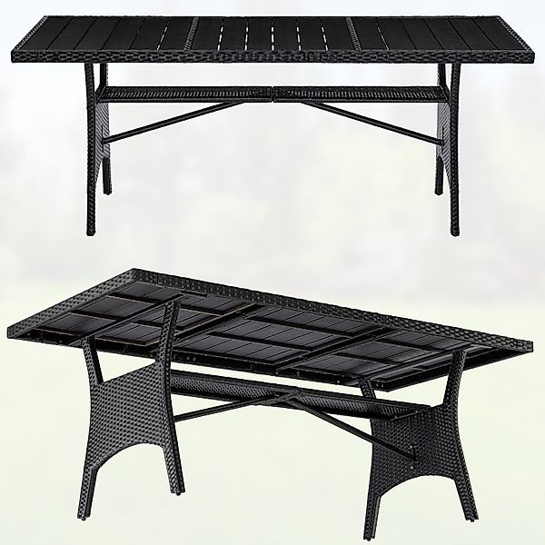 Casaria Gartentisch (1-St), Polyrattan 190x90x74cm mit günstig online kaufen