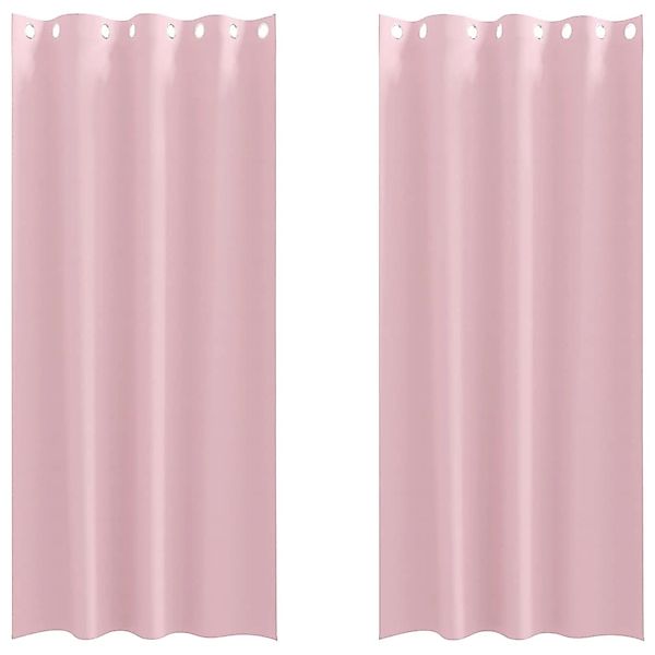 vidaXL Verdunkelungs-Vorhänge mit Ringen Babyrosa Polyester 4107411 günstig online kaufen
