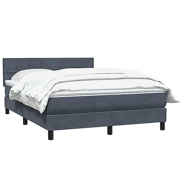 vidaXL Bett Boxspringbett mit Matratze Dunkelgrau 140x210 cm Samt günstig online kaufen