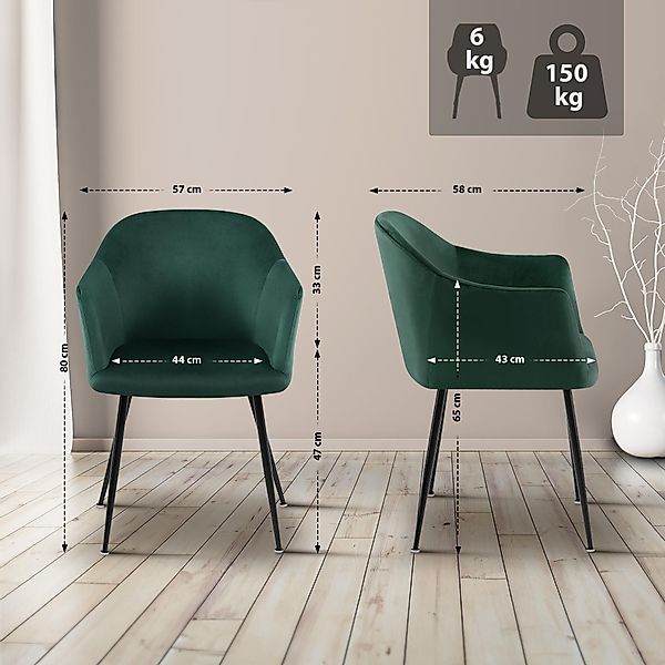 CLP Esszimmerstuhl Jaysie, Polsterung mit Samtbezug, günstig online kaufen