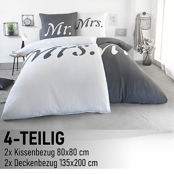 Kuscheli Partnerbettwäsche 2x 135x200 + 2x günstig online kaufen
