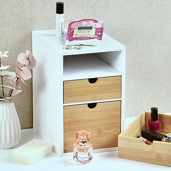 KESPER Mini-Kommode mit 3 Ablageflächen, weiß/natur günstig online kaufen