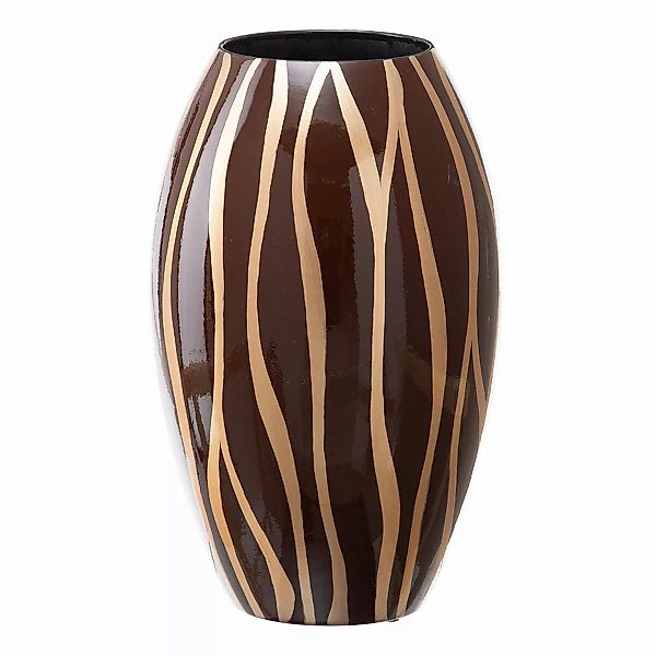 Vase 21,5 X 21,5 X 36 Cm Zebra Aus Keramik Gold Braun günstig online kaufen