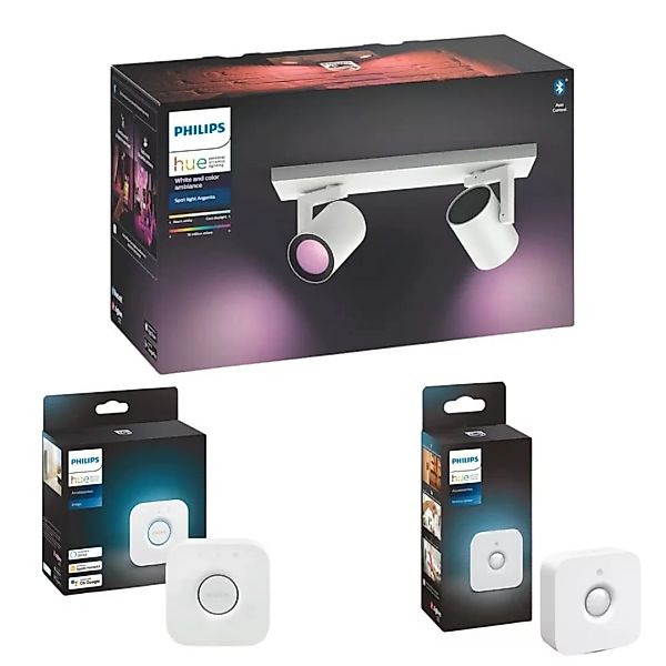 Philips Hue Bluetooth White & Color Ambiance Argenta - Spot Weiß 2-flammig günstig online kaufen