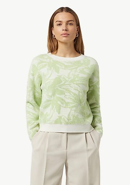 comma Longpullover Strickpullover Flauschiger Jacquard-Strickpullover günstig online kaufen