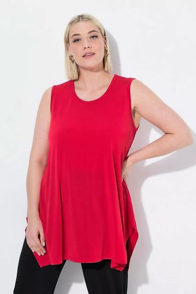 Ulla Popken Longtop Jerseytop Zipfelsaum A-Linie Rundhals ärmellos günstig online kaufen