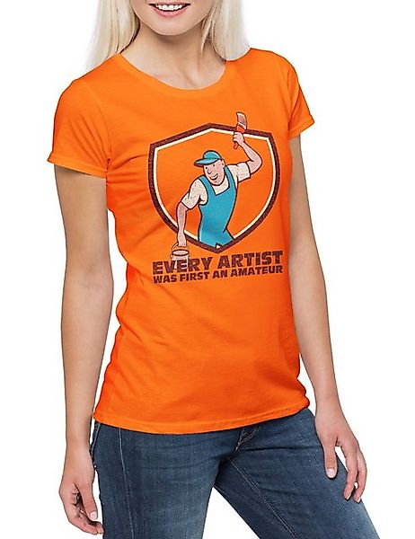 Urban Backwoods Print-Shirt Every Artist Damen T-Shirt Maler Lackierer Hand günstig online kaufen
