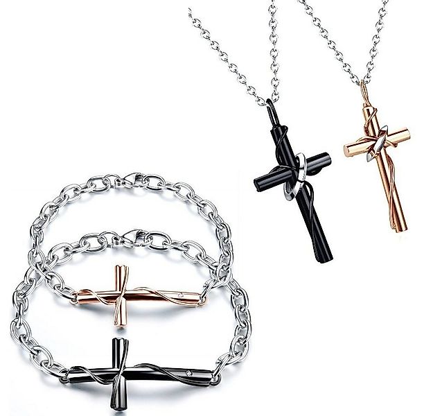 Kim Johanson Schmuckset Kreuz (Set, 4-tlg), Pärchen Schmuckset mit Halskett günstig online kaufen