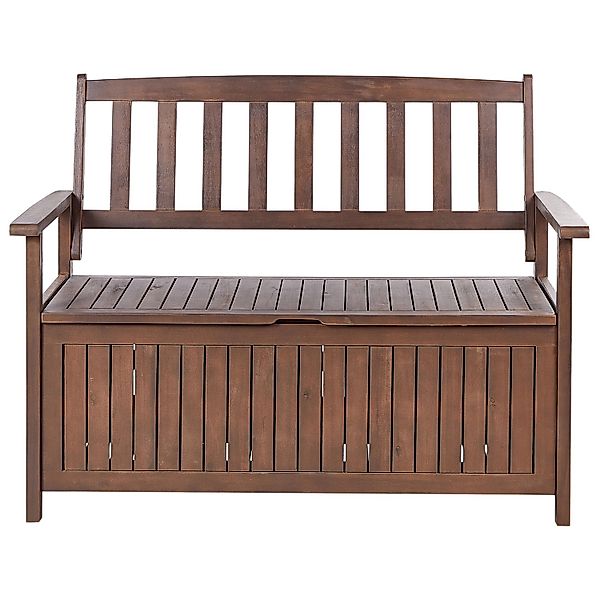 Beliani Gartenbank SOVANA Dunkler Holzfarbton 60x120x91 günstig online kaufen