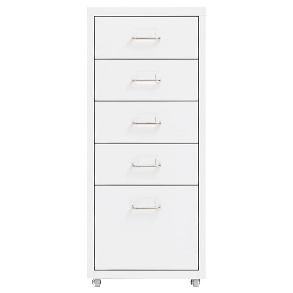 Aktenschrank Mit Rollen Weiß 28x41x69 Cm Metall günstig online kaufen