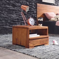FINEBUY Nachtschrank SuVa2470_1 (Nachtkommode Quadratisch, Nachtkästchen günstig online kaufen
