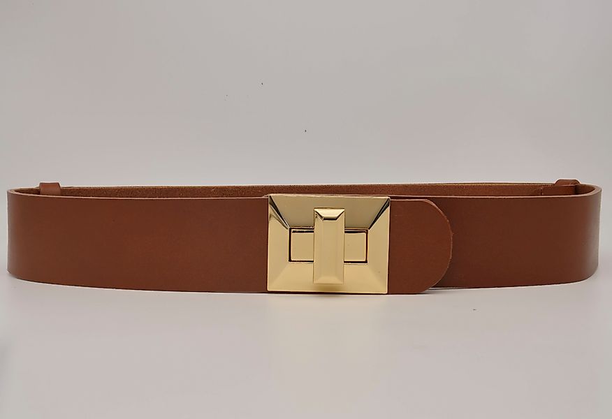 AnnaMatoni Ledergürtel mit goldener Schließe günstig online kaufen